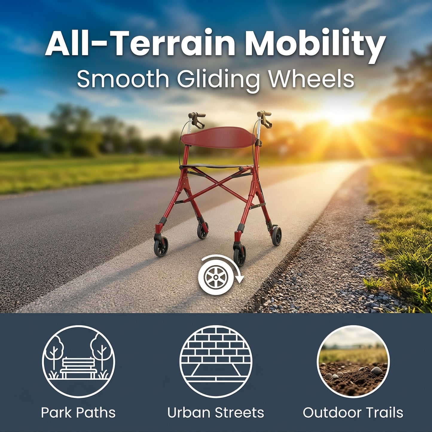Ultra Lightweight Foldable Rollator for Adults – Z35 Walkers with Dual X-Design Supports 300 lbs Includes Carry Bag
