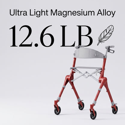 Ultra Lightweight Foldable Rollator for Adults – Z35 Walkers with Dual X-Design Supports 300 lbs Includes Carry Bag