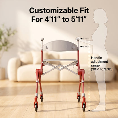 Ultra Lightweight Foldable Rollator for Adults – Z35 Walkers with Dual X-Design Supports 300 lbs Includes Carry Bag