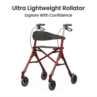Ultra Lightweight Foldable Rollator for Adults – Z35 Walkers with Dual X-Design Supports 300 lbs Includes Carry Bag