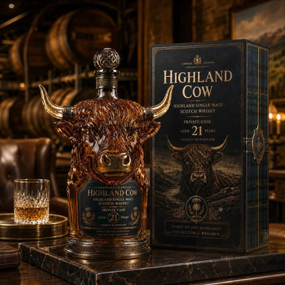 【Note: Gift box included.】Highland Cow Private Cask 21-Year-Old Scotch Whisky – Niutou Liquor-750ml/40% vol