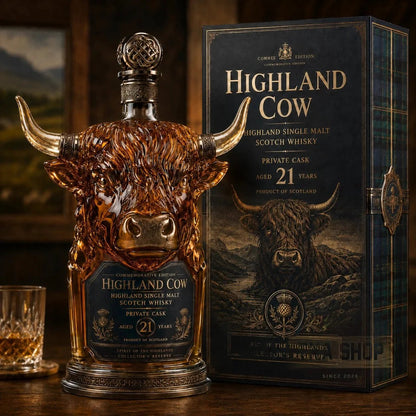 【Note: Gift box included.】Highland Cow Private Cask 21-Year-Old Scotch Whisky – Niutou Liquor-750ml/40% vol